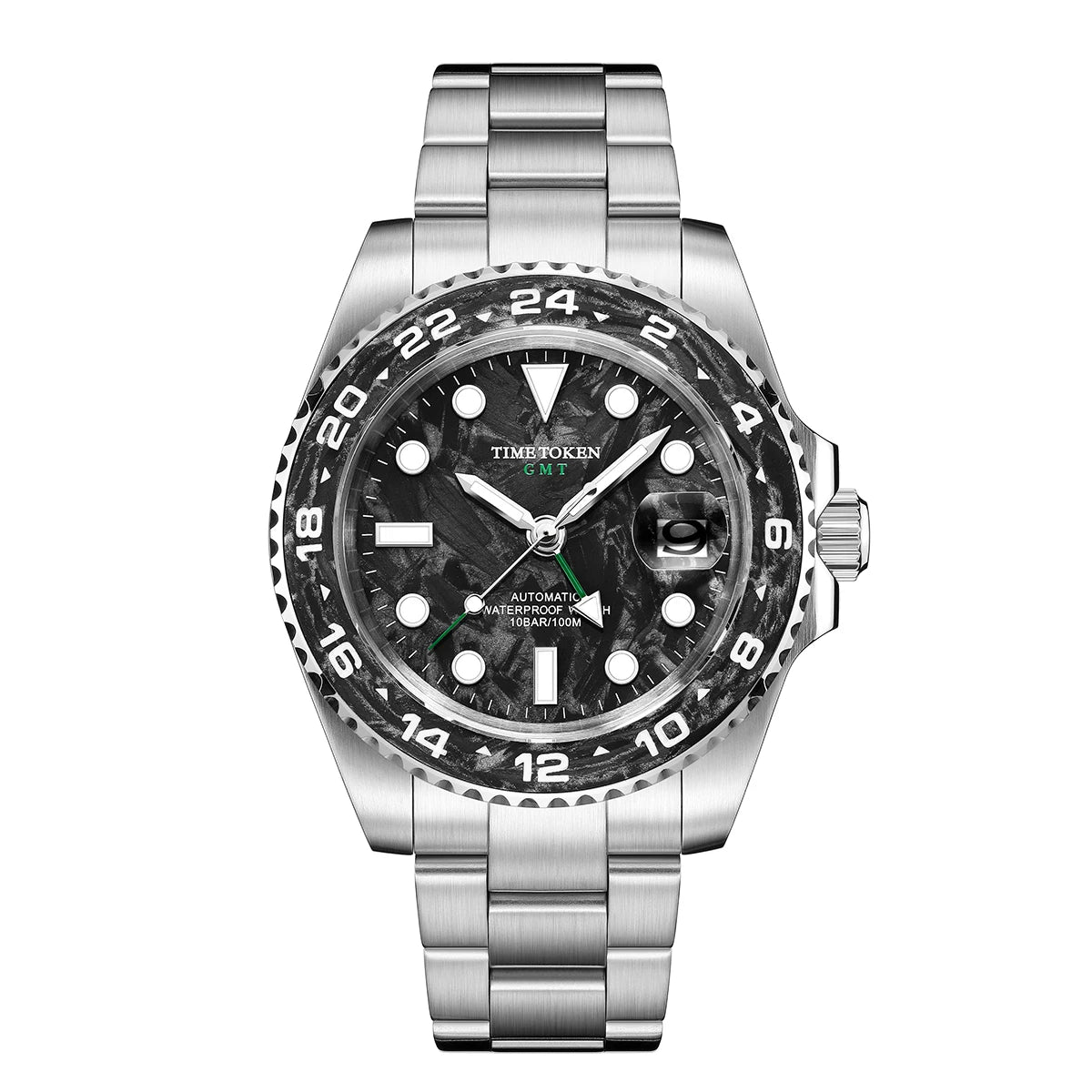 Aurexon GMT Carbon — Automatisk Klocka med Kolfiber och 100m Vattenresistens