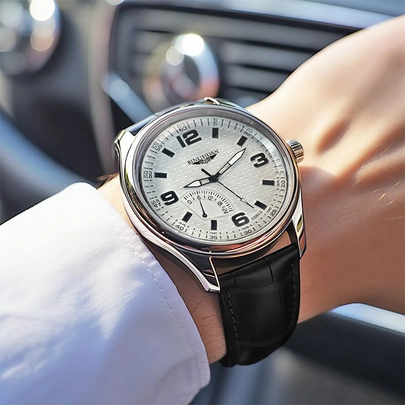 Aurexon Heritage — Klassisk Kvartsur med Läderarmband