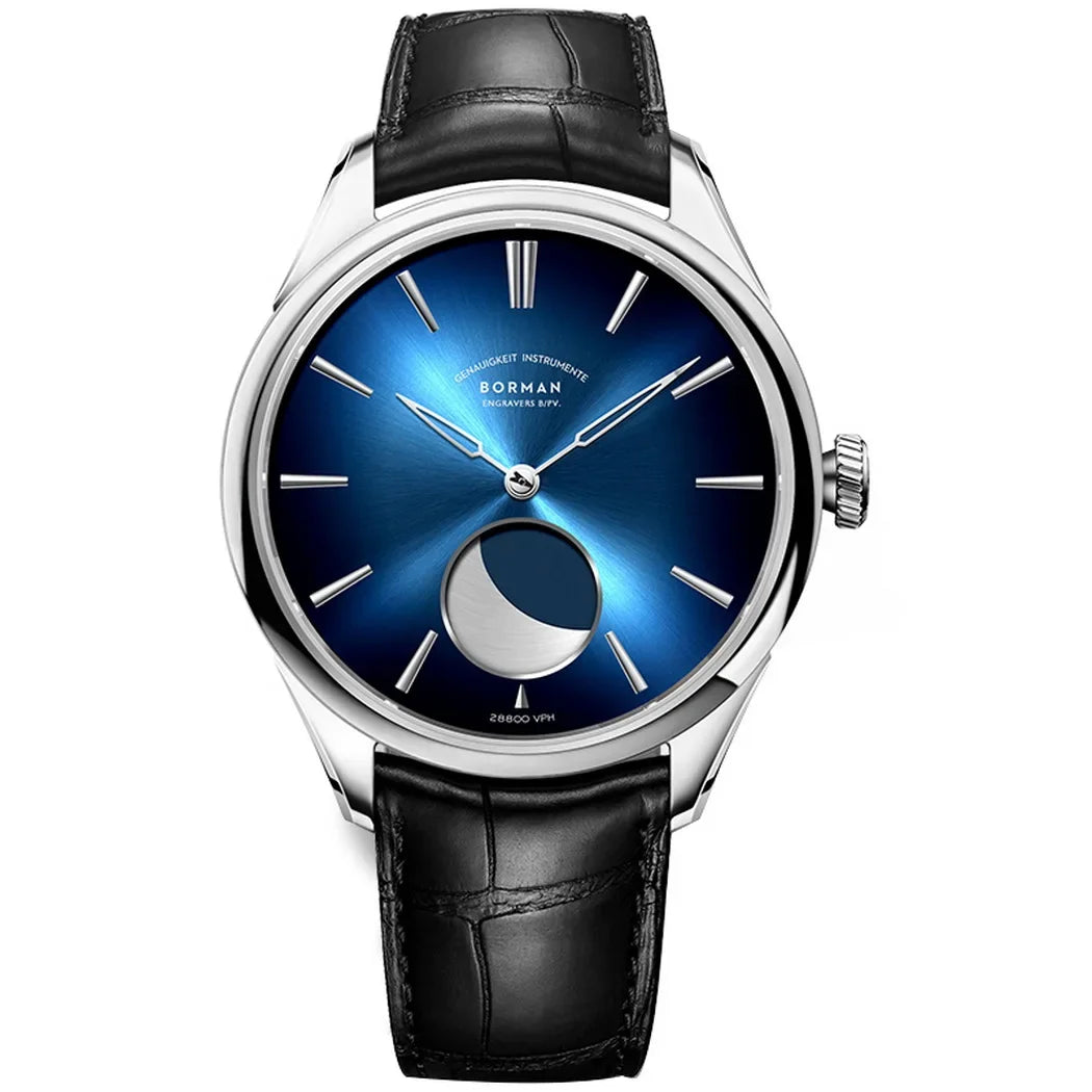 Aurexon Moon Phase — Automatisk Lyxklocka med Månfas och Safirkristall
