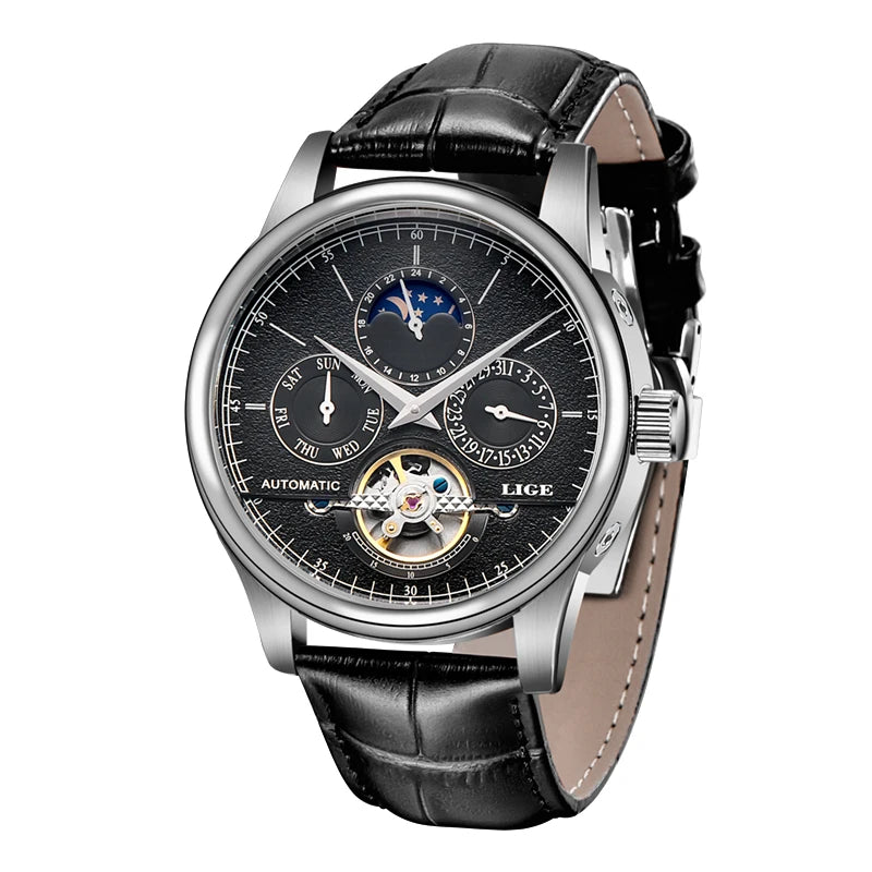 Aurexon Commander — Automatisk Militärklocka med Läderarmband