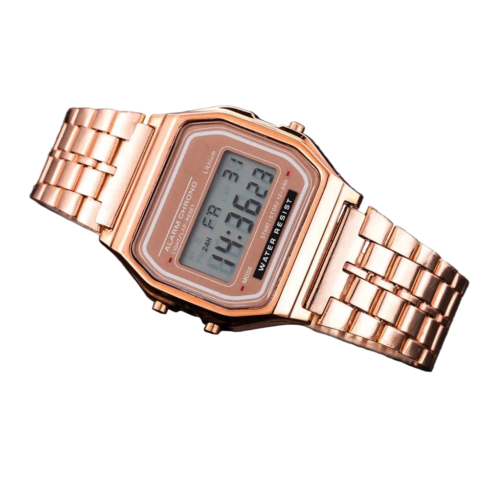 Aurexon Gold Edition — Digital Klocka i Guld med LED-Display