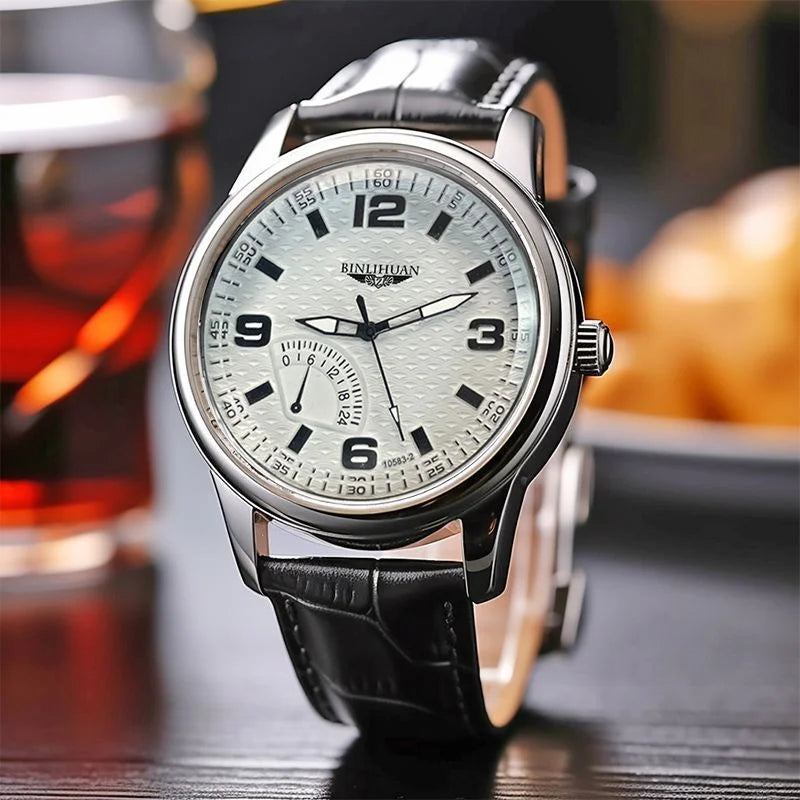 Aurexon Heritage — Klassisk Kvartsur med Läderarmband