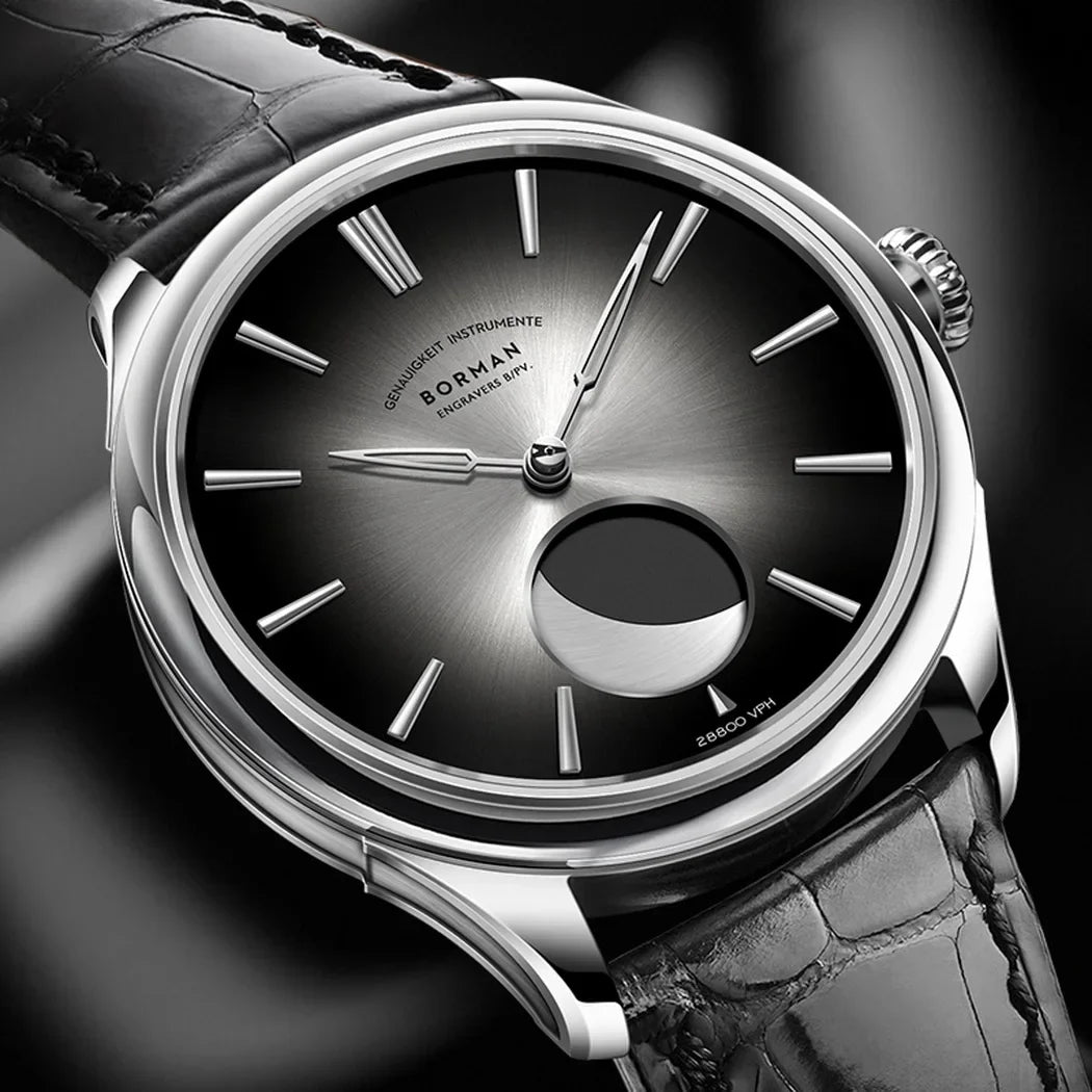 Aurexon Moon Phase — Automatisk Lyxklocka med Månfas och Safirkristall