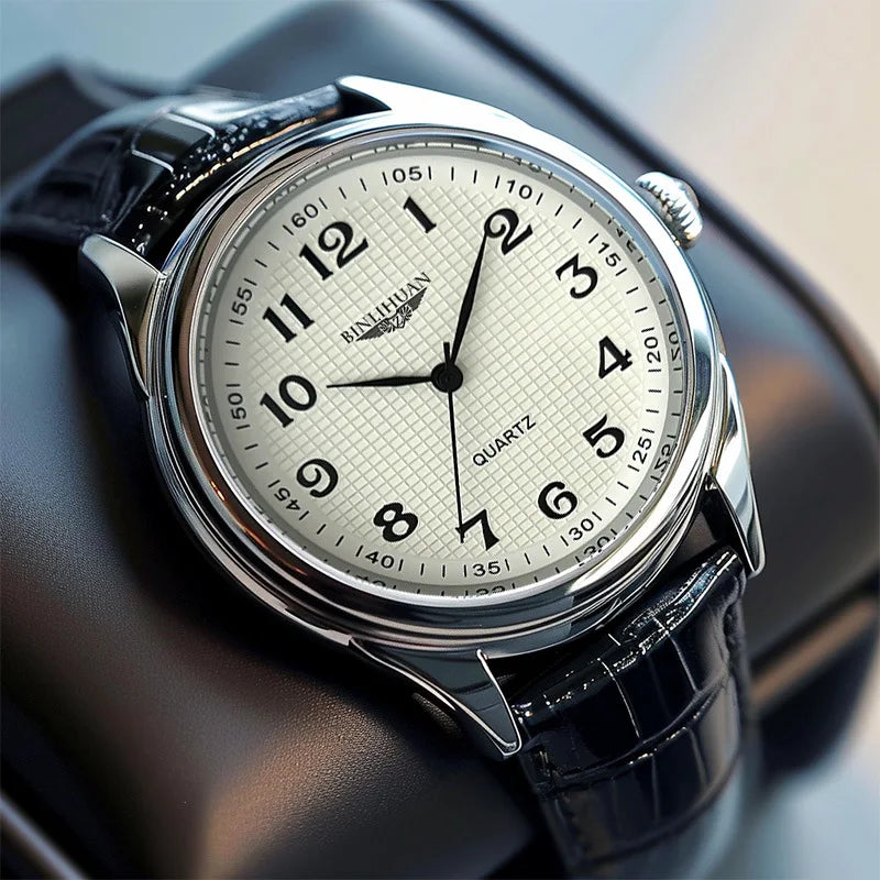 Aurexon Signature — Lyxklocka med Läderarmband och Presentask