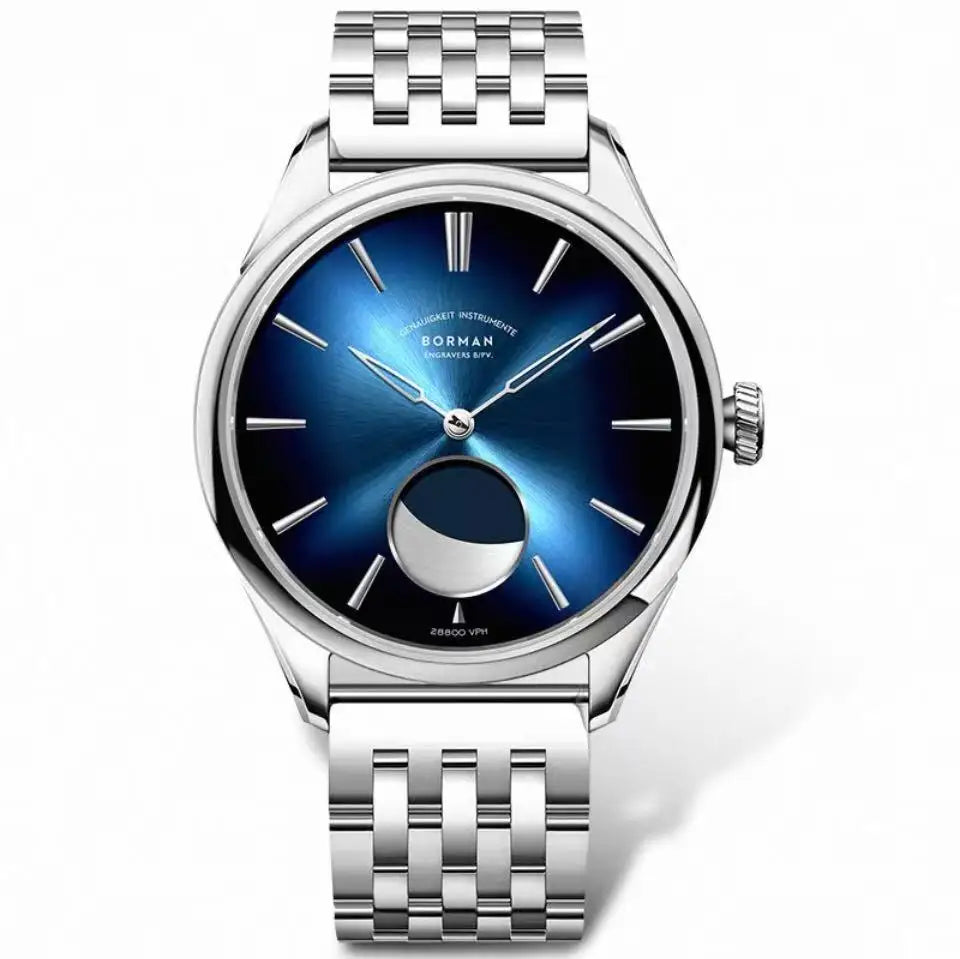 Aurexon Moon Phase — Automatisk Lyxklocka med Månfas och Safirkristall