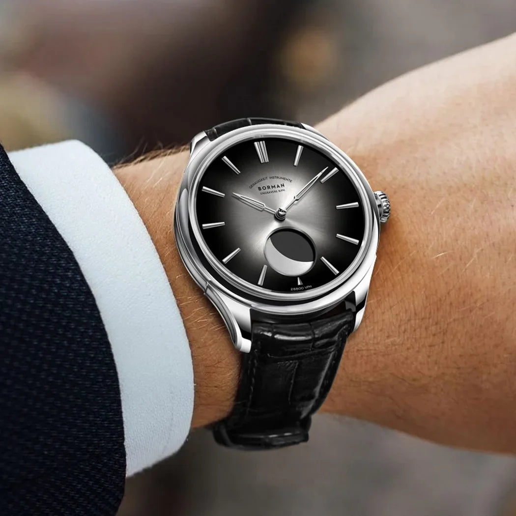 Aurexon Moon Phase — Automatisk Lyxklocka med Månfas och Safirkristall