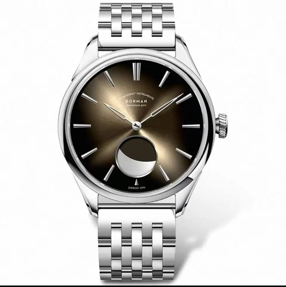 Aurexon Moon Phase — Automatisk Lyxklocka med Månfas och Safirkristall